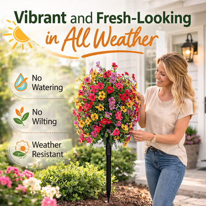No-Fade Outdoor Hanging Flowers — Effortless Beauty That Lasts