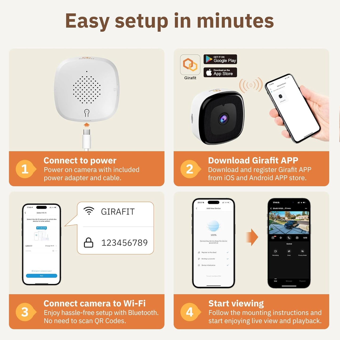 Crystal-Clear 2K Security Camera with Color Night Vision, 24/7 Recording, Smart Alerts & Easy Install