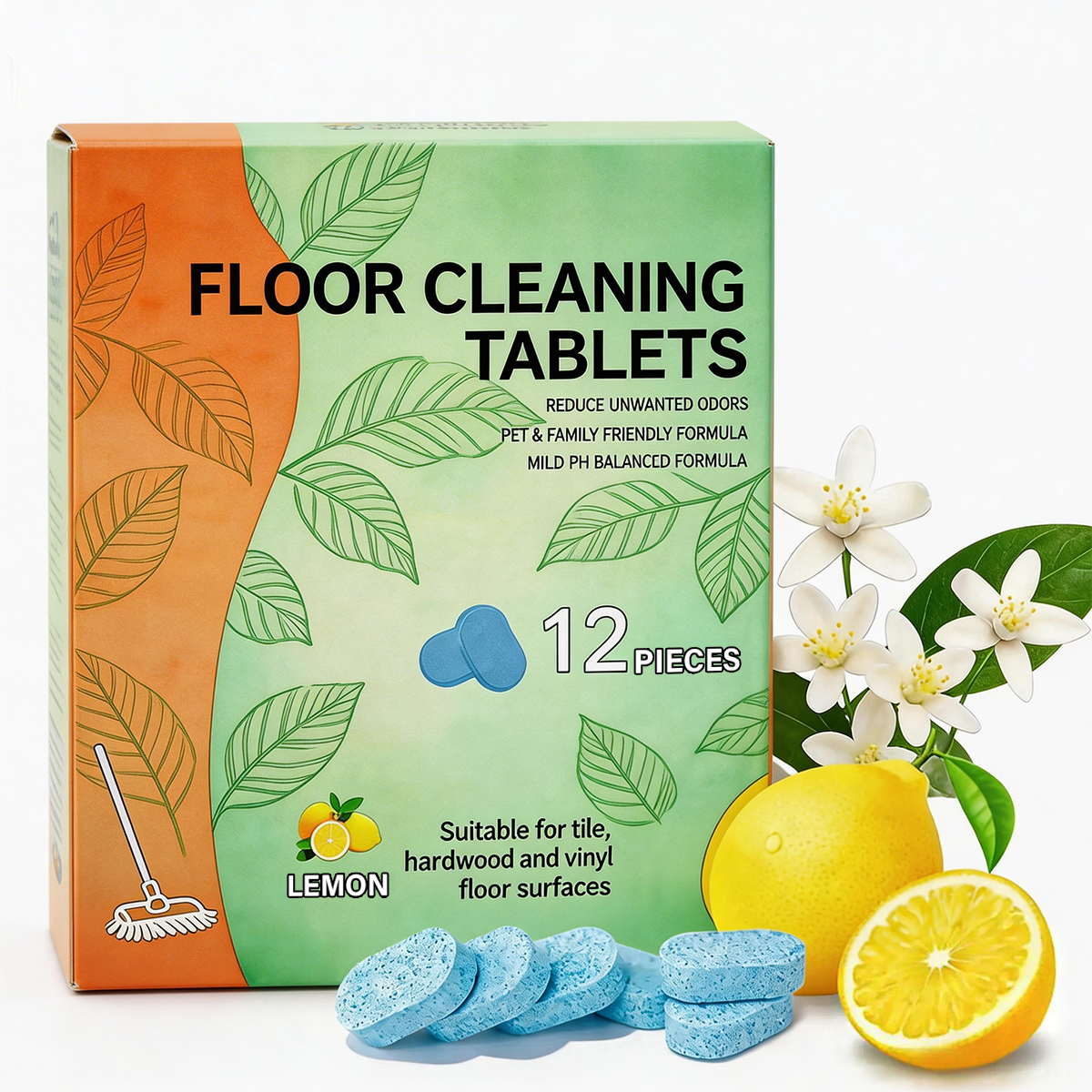 All-Surface Floor Cleaning Tablets: Efficient Cleaning with Lemon Scent