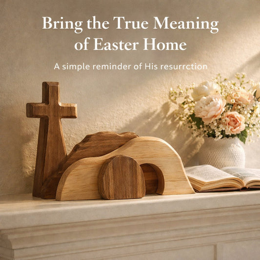 Wooden Resurrection Cross & Empty Tomb: A Timeless Easter Reminder for Your Family
