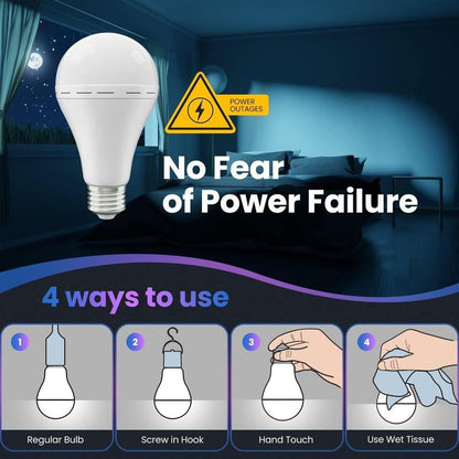 Rechargeable Emergency Light Bulbs - Bright, Reliable Backup Lighting for Power Outages