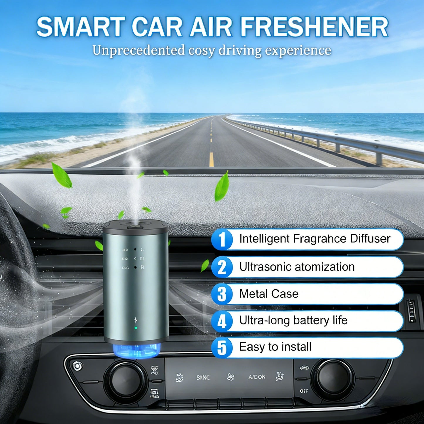 Smart Car Aromatherapy Diffuser with 3 Scent Options
