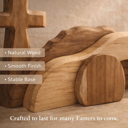 Wooden Resurrection Cross & Empty Tomb: A Timeless Easter Reminder for Your Family