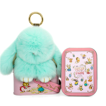 Handcrafted Soft Bunny Charm - Adorable Plush Rabbit Keychain Toy