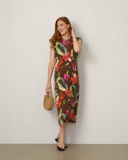 Pleat Detail Maxi Dress
