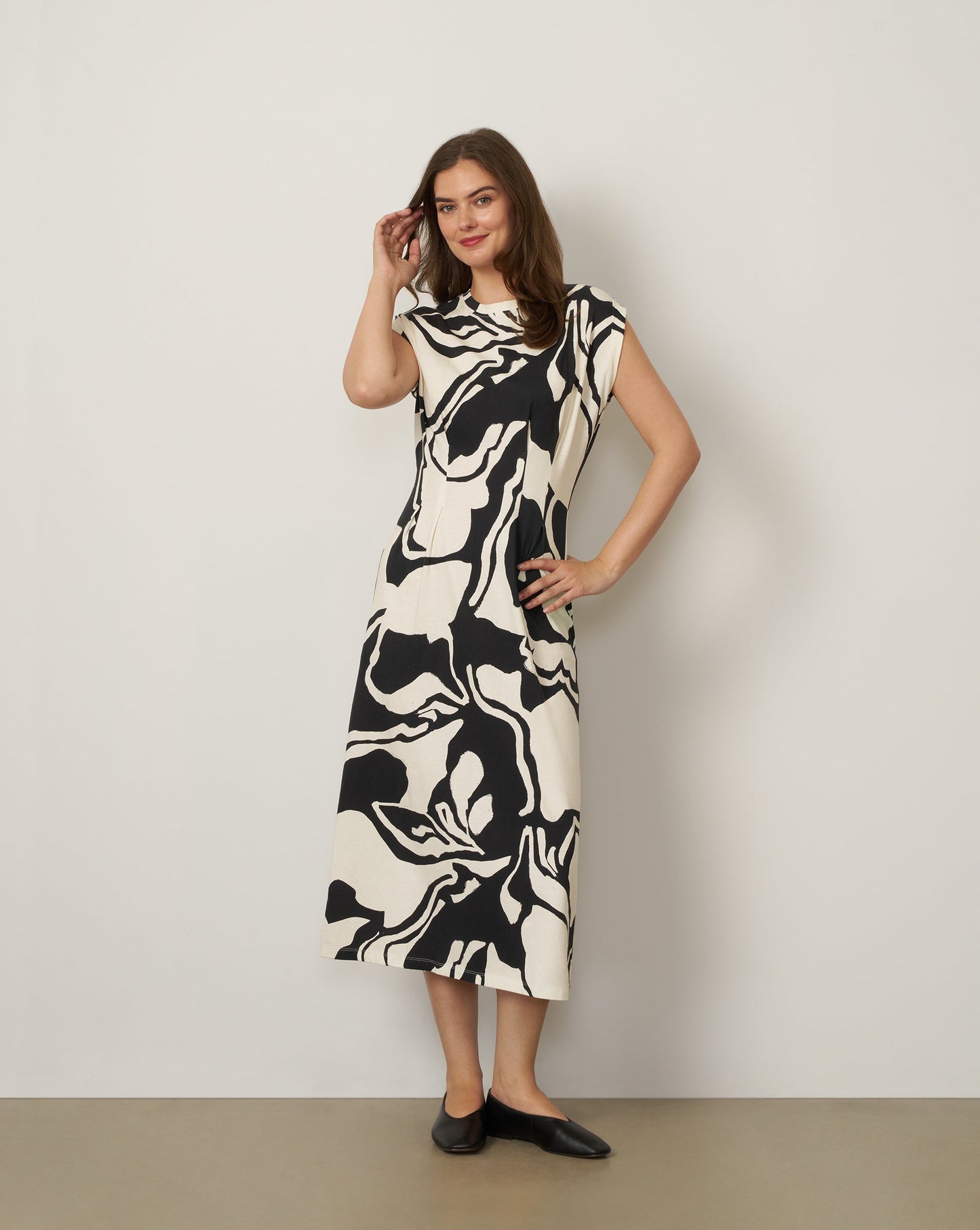 Pleat Detail Maxi Dress