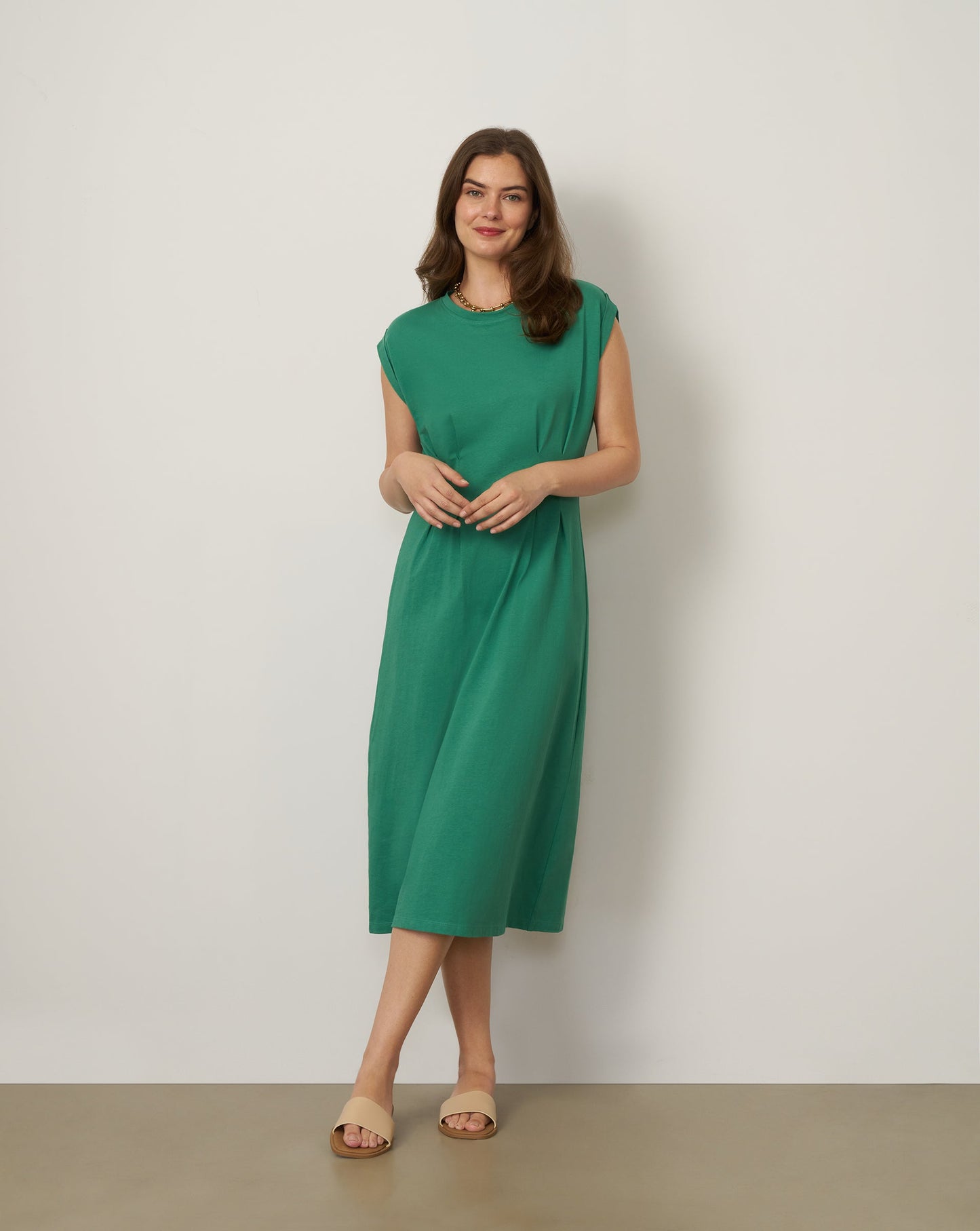 Pleat Detail Maxi Dress