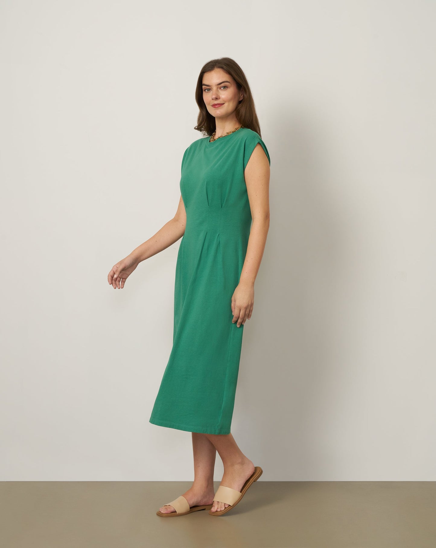 Pleat Detail Maxi Dress