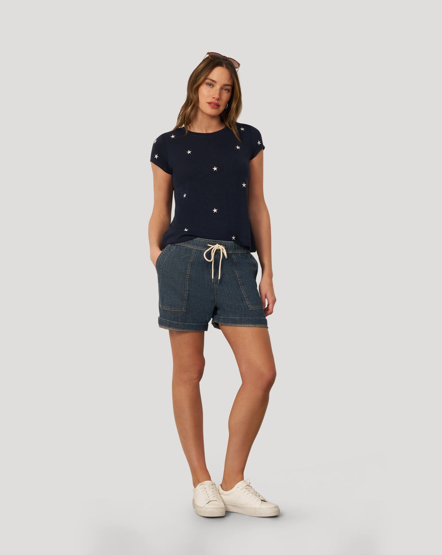 Printed Star Slub Tee
