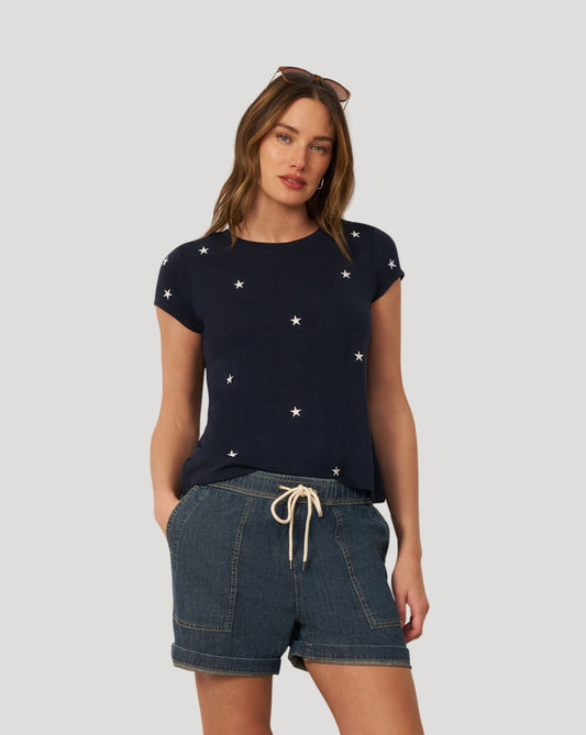 Printed Star Slub Tee
