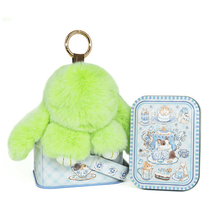 Handcrafted Soft Bunny Charm - Adorable Plush Rabbit Keychain Toy