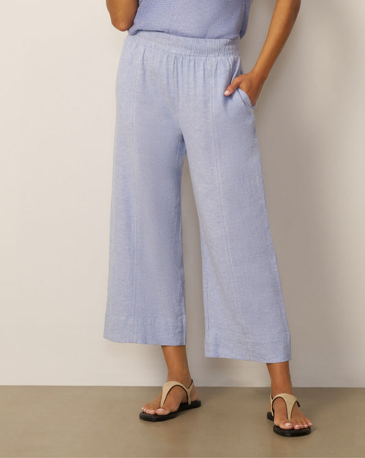 Cross-Dyed Linen Cropped Leg Pant
