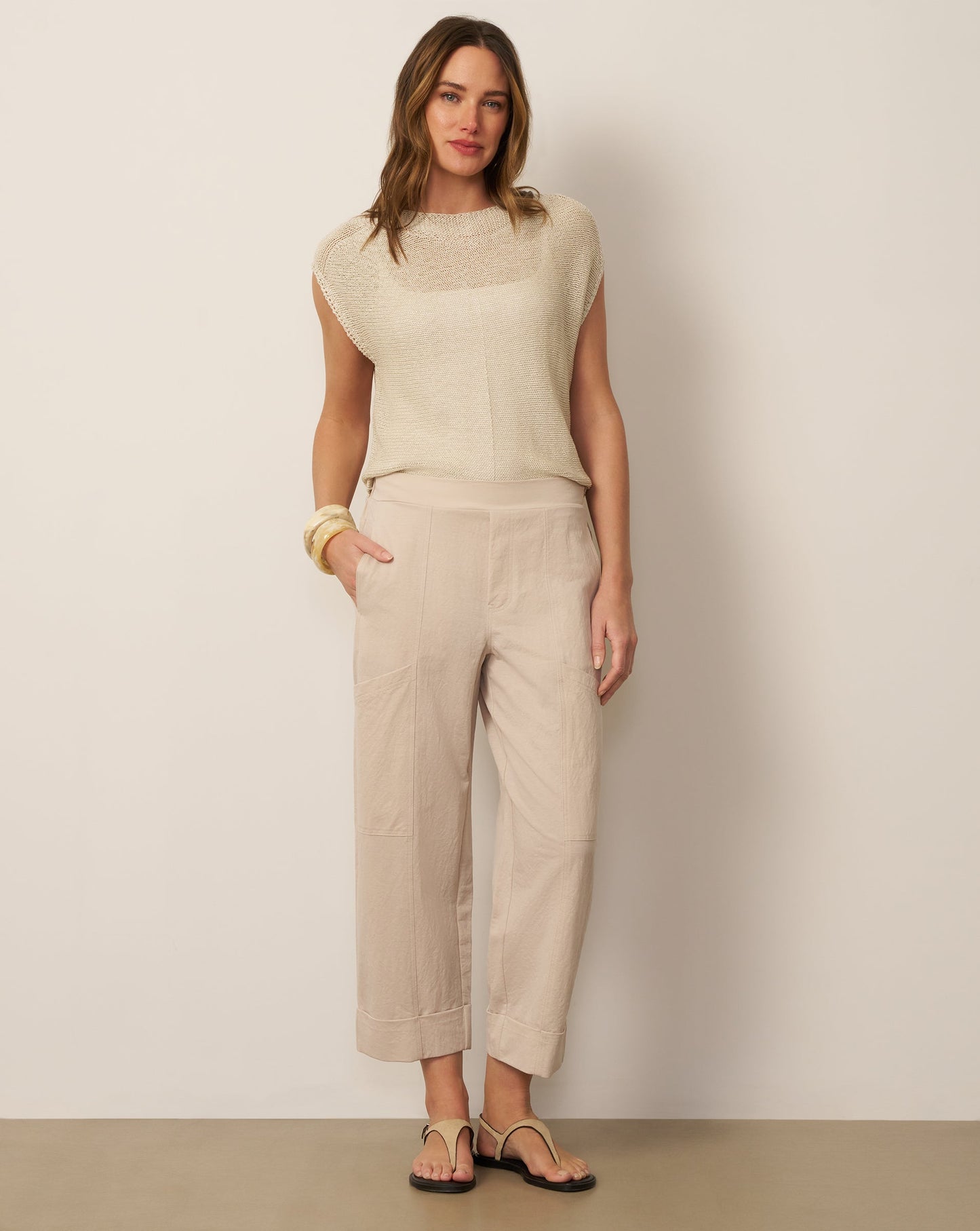Cotton Blend Utility Barrel Pant