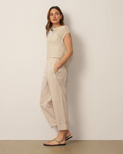 Cotton Blend Utility Barrel Pant