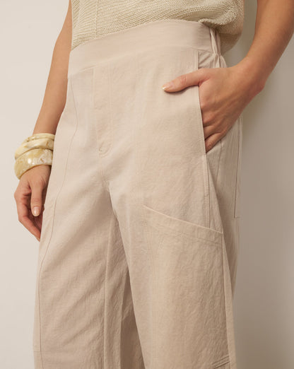 Cotton Blend Utility Barrel Pant
