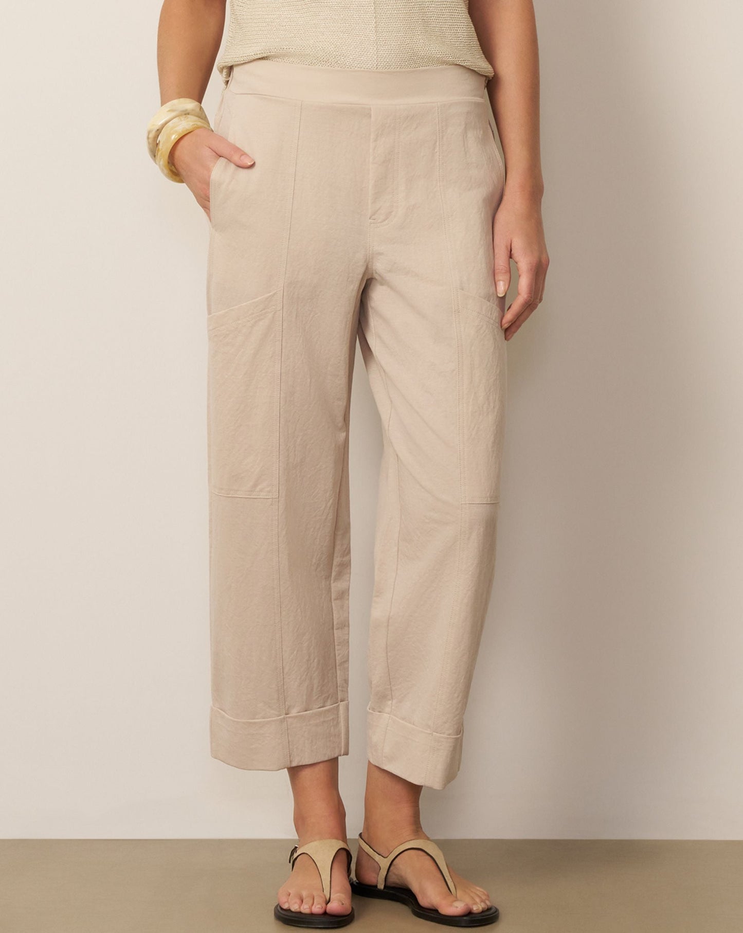 Cotton Blend Utility Barrel Pant