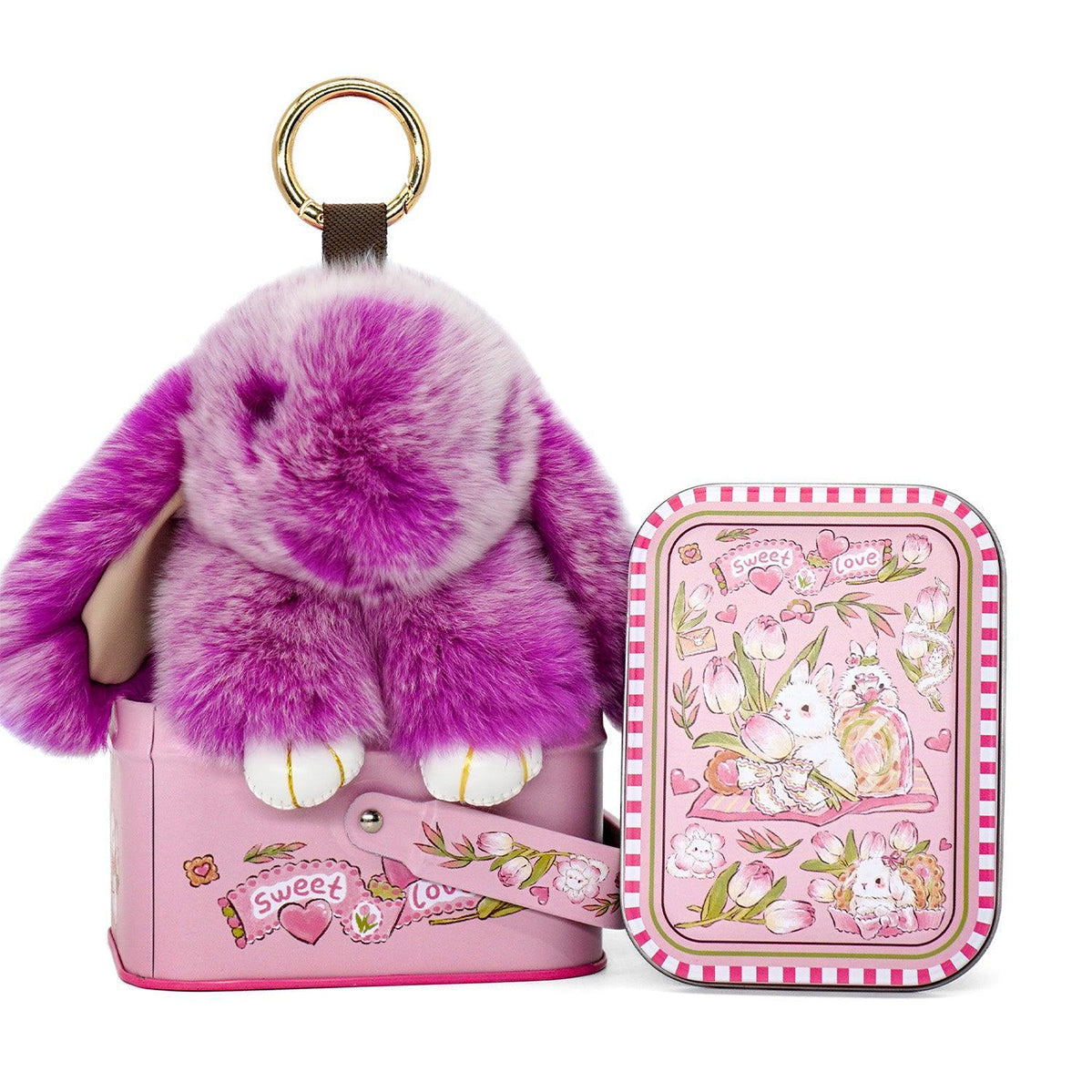 Handcrafted Soft Bunny Charm - Adorable Plush Rabbit Keychain Toy
