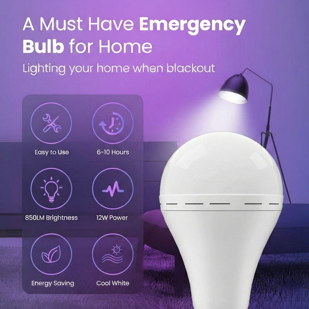 Rechargeable Emergency Light Bulbs - Bright, Reliable Backup Lighting for Power Outages
