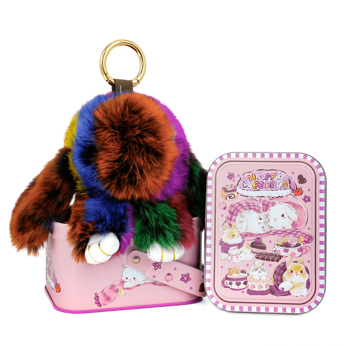 Handcrafted Soft Bunny Charm - Adorable Plush Rabbit Keychain Toy