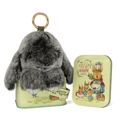Handcrafted Soft Bunny Charm - Adorable Plush Rabbit Keychain Toy