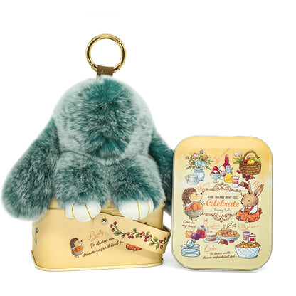 Handcrafted Soft Bunny Charm - Adorable Plush Rabbit Keychain Toy