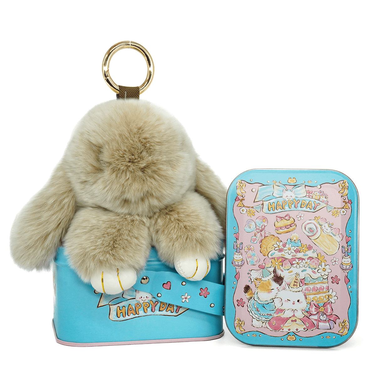 Handcrafted Soft Bunny Charm - Adorable Plush Rabbit Keychain Toy