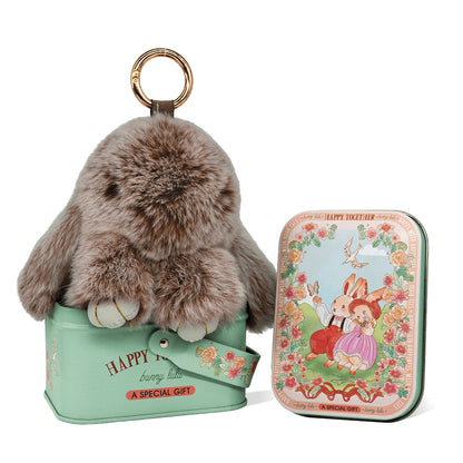 Handcrafted Soft Bunny Charm - Adorable Plush Rabbit Keychain Toy