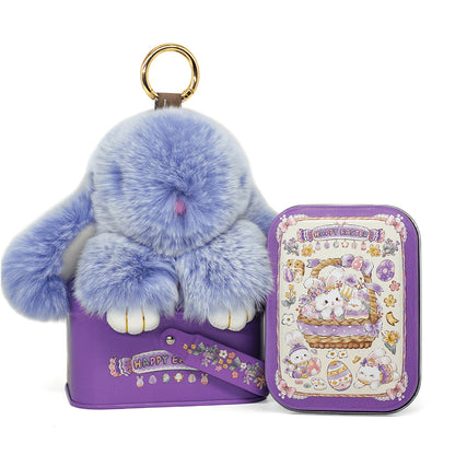 Handcrafted Soft Bunny Charm - Adorable Plush Rabbit Keychain Toy