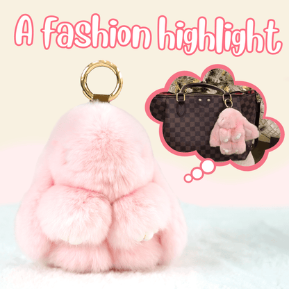 Handcrafted Soft Bunny Charm - Adorable Plush Rabbit Keychain Toy