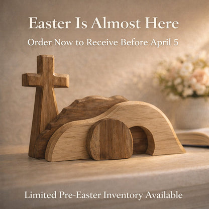 Wooden Resurrection Cross & Empty Tomb: A Timeless Easter Reminder for Your Family