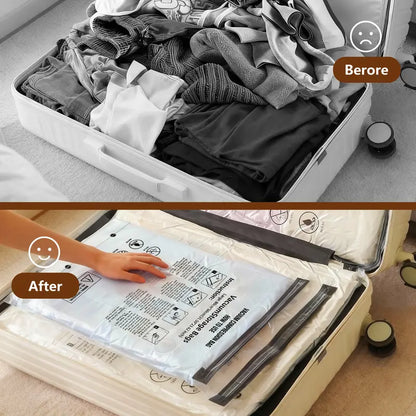 Cordless Travel Vacuum Storage Bags Set – Space-Saving Compression for Easy Packing